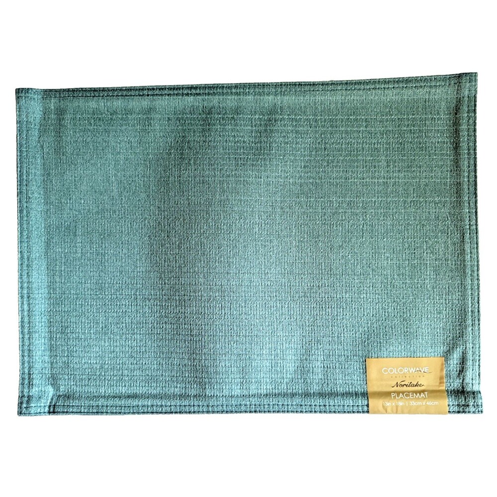 Noritake Colorwave Fabric Placemats Turquoise 18"x13" Machine Wash Set of 4